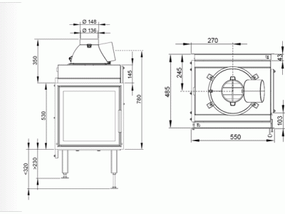 Каминные топки Nordpeis N-23G