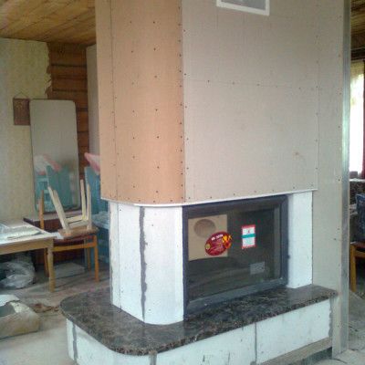 Камин островной