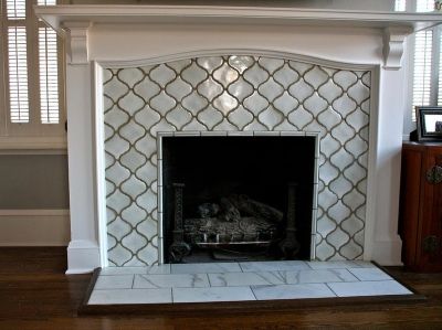 Отделка камина плиткой