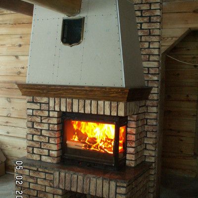 Камин пристенно-угловой