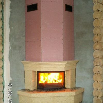 Камин угловой