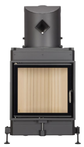 Камин Компакт с прямым стеклом и с горизонтальным открытием дверец 51/55