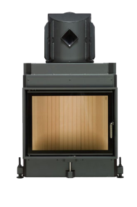 Камин Компакт с прямым стеклом и с горизонтальным открытием дверец 51/67