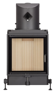 Камин Компакт с прямым стеклом и с горизонтальным открытием дверец 57/55