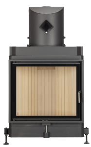 Камин Компакт с прямым стеклом и с горизонтальным открытием дверец 57/67