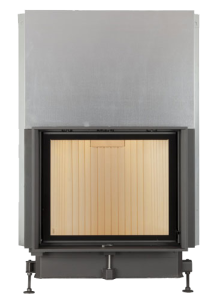 Камин Компакт с прямым стеклом и с вертикальным открытием дверец 57/67