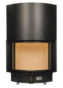 Камин Компакт с изогнутым стеклом и с вертикальным открытием дверец 51/67