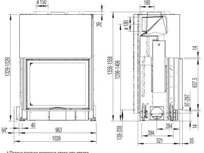 80x64 S подъёмный механизм, плоское стекло