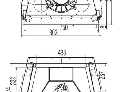 75x57 K распашная дверца, плоское стекло